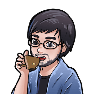 An illustration of sociable Steve drinking a cup of tea from a brown mug. He is wearing a dressing gown.